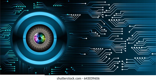 future technology, blue eye cyber security concept background, abstract hi speed digital internet.motion move blur. pixel. vector