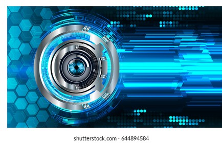 future technology, blue eye cyber security concept background, abstract hi speed digital internet.motion move blur. pixel. vector