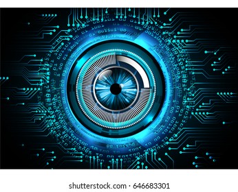 future technology, blue eye cyber security concept background, abstract hi speed digital internet.motion move blur. pixel. vector