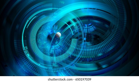 Tecnología futura, fondo del concepto de seguridad cibernética de ojo azul, Internet digital de alta velocidad abstracto. Movimiento desenfoque. píxel. Vector