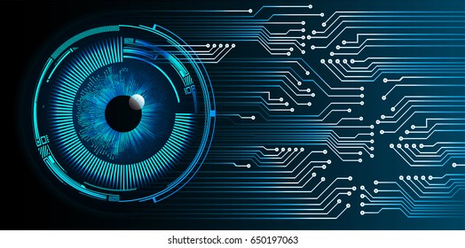 future technology, blue eye cyber security concept background, abstract hi speed digital internet.motion move blur. pixel. vector