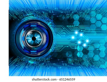 future technology, blue eye cyber security concept background, abstract hi speed digital internet.motion move blur. pixel. vector