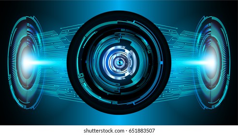 future technology, blue eye cyber security concept background, abstract hi speed digital internet.motion move blur. pixel. vector