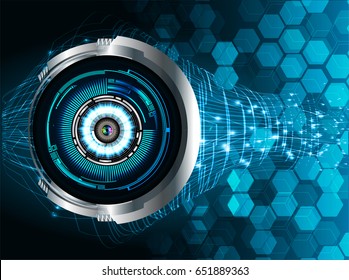 future technology, blue eye cyber security concept background, abstract hi speed digital internet.motion move blur. pixel. vector