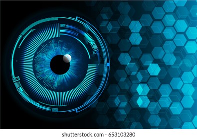 future technology, blue eye cyber security concept background, abstract hi speed digital internet.motion move blur. pixel. vector