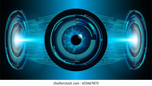future technology, blue eye cyber security concept background, abstract hi speed digital internet.motion move blur. pixel. vector