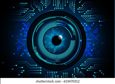 future technology, blue eye cyber security concept background, abstract hi speed digital internet.motion move blur. pixel. vector