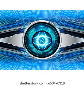 future technology, blue eye cyber security concept background, abstract hi speed digital internet.motion move blur. pixel. vector