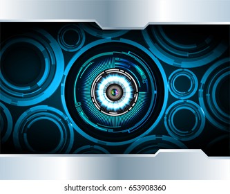 future technology, blue eye cyber security concept background, abstract hi speed digital internet.motion move blur. pixel. vector