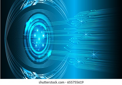 future technology, blue eye cyber security concept background, abstract hi speed digital internet.motion move blur. pixel. vector