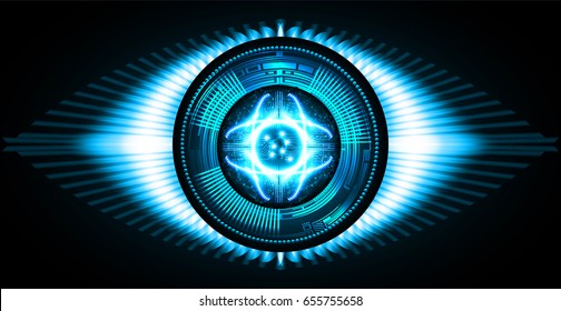 future technology, blue eye cyber security concept background, abstract hi speed digital internet.motion move blur. pixel. vector
