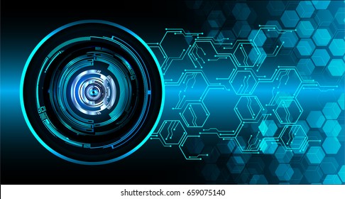 future technology, blue eye cyber security concept background, abstract hi speed digital internet.motion move blur. pixel. vector