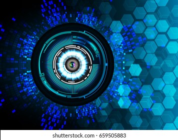 future technology, blue eye cyber security concept background, abstract hi speed digital internet.motion move blur. pixel. vector