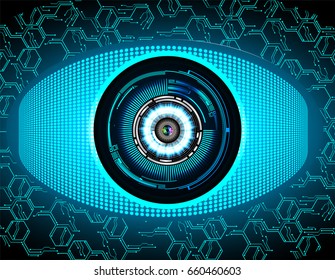 future technology, blue eye cyber security concept background, abstract hi speed digital internet.motion move blur. pixel. vector