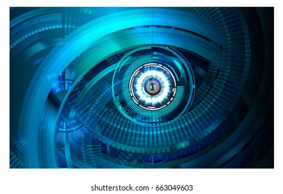 future technology, blue eye cyber security concept background, abstract hi speed digital internet.motion move blur. pixel. vector