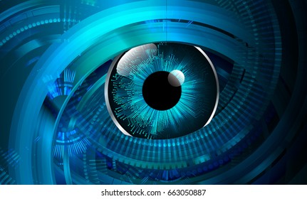 future technology, blue eye cyber security concept background, abstract hi speed digital internet.motion move blur. pixel. vector