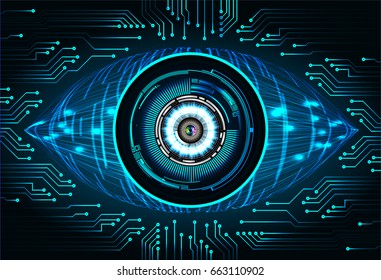 future technology, blue eye cyber security concept background, abstract hi speed digital internet.motion move blur. pixel. vector