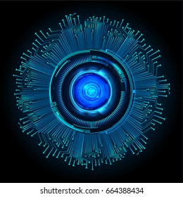 future technology, blue eye cyber security concept background, abstract hi speed digital internet.motion move blur. pixel. vector