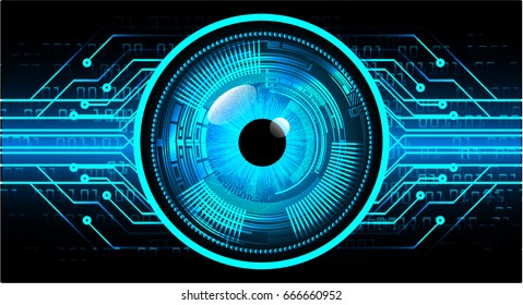 future technology, blue eye cyber security concept background, abstract hi speed digital internet. motion move blur. vector