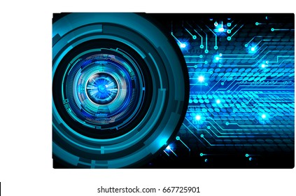 future technology, blue eye cyber security concept background, abstract hi speed digital internet.motion move blur. pixel. vector