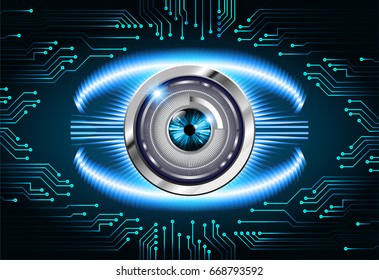 future technology, blue eye cyber security concept background, abstract hi speed digital internet.motion move blur. pixel. vector