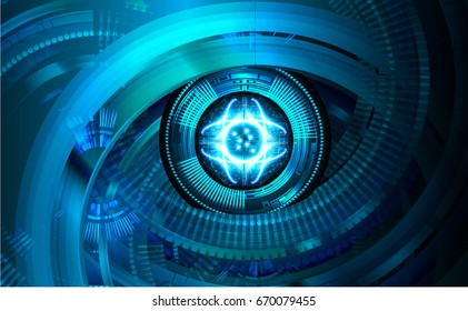 future technology, blue eye cyber security concept background, abstract hi speed digital internet.motion move blur. pixel. vector