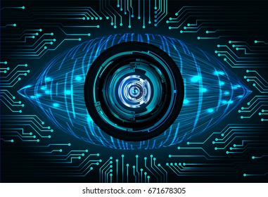 future technology, blue eye cyber security concept background, abstract hi speed digital internet.motion move blur. pixel. vector