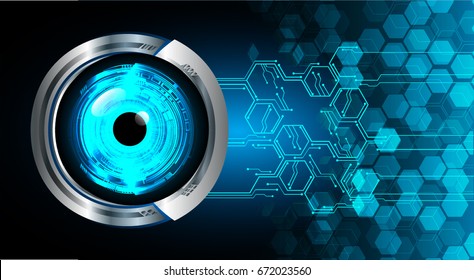 future technology, blue eye cyber security concept background, abstract hi speed digital internet.motion move blur. pixel. vector