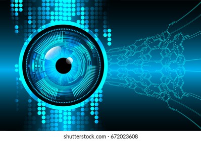 future technology, blue eye cyber security concept background, abstract hi speed digital internet.motion move blur. pixel. vector