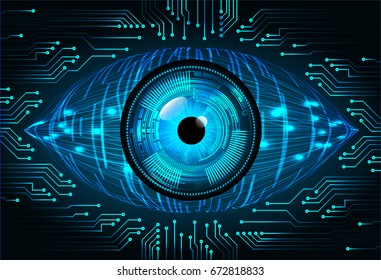 future technology, blue eye cyber security concept background, abstract hi speed digital internet.motion move blur. pixel. vector
