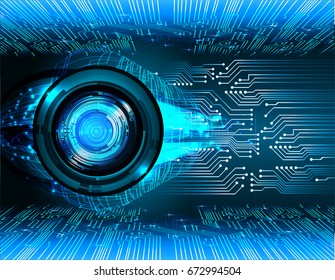 future technology, blue eye cyber security concept background, abstract hi speed digital internet.motion move blur. pixel. vector