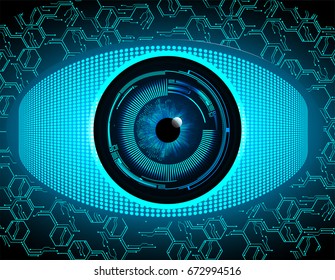 future technology, blue eye cyber security concept background, abstract hi speed digital internet.motion move blur. pixel. vector