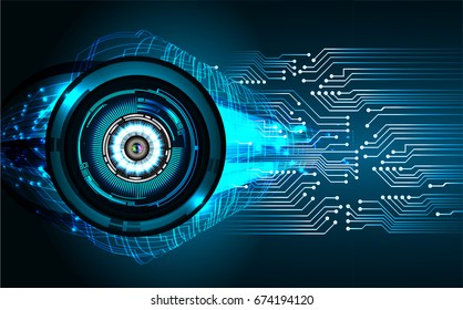 future technology, blue eye cyber security concept background, abstract hi speed digital internet.motion move blur. pixel. vector