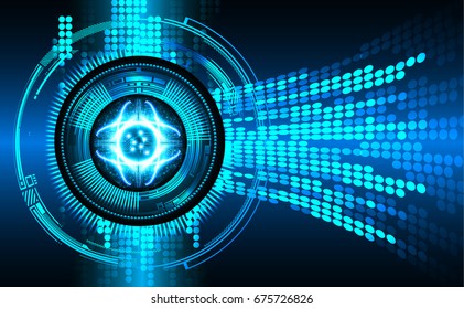 future technology, blue eye cyber security concept background, abstract hi speed digital internet.motion move blur. pixel. vector