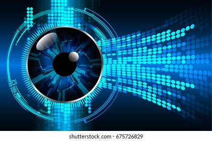 future technology, blue eye cyber security concept background, abstract hi speed digital internet.motion move blur. pixel. vector