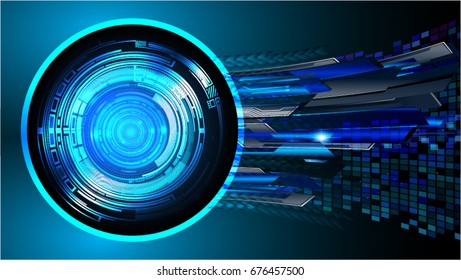 future technology, blue eye cyber security concept background, abstract hi speed digital internet.motion move blur. pixel. vector