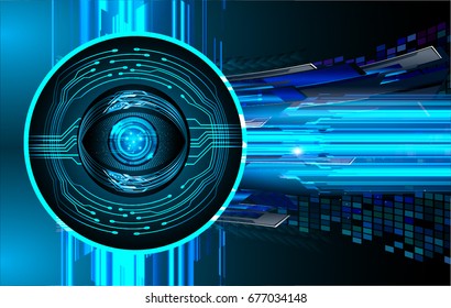 future technology, blue eye cyber security concept background, abstract hi speed digital internet.motion move blur. pixel. vector