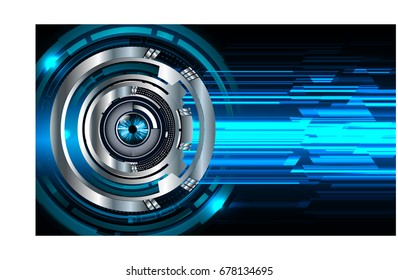 future technology, blue eye cyber security concept background, abstract hi speed digital internet.motion move blur. pixel. vector