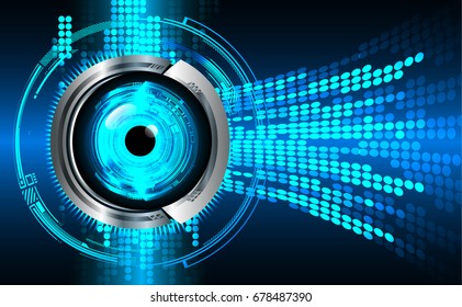 future technology, blue eye cyber security concept background, abstract hi speed digital internet.motion move blur. pixel. vector