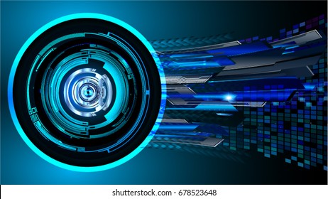 future technology, blue eye cyber security concept background, abstract hi speed digital internet.motion move blur. pixel. vector