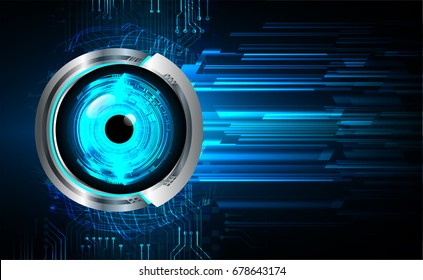 future technology, blue eye cyber security concept background, abstract hi speed digital internet.motion move blur. pixel. vector