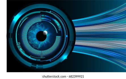 future technology, blue eye cyber security concept background, abstract hi speed digital internet.motion move blur. pixel. vector