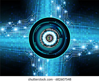 future technology, blue eye cyber security concept background, abstract hi speed digital internet.motion move blur. pixel. vector