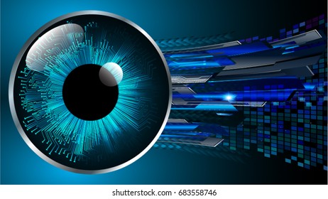future technology, blue eye cyber security concept background, abstract hi speed digital internet.motion move blur. pixel. vector