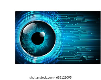 future technology, blue eye cyber security concept background, abstract hi speed digital internet.motion move blur. pixel. vector