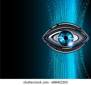 future technology, blue eye cyber security concept background, abstract hi speed digital internet.motion move blur. pixel. vector