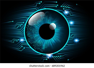 future technology, blue eye cyber security concept background, abstract hi speed digital internet.motion move blur. pixel. sci fi vector