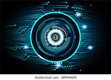 future technology, blue eye cyber security concept background, abstract hi speed digital internet.motion move blur. pixel. sci fi vector