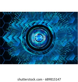 future technology, blue eye cyber security concept background, abstract hi speed digital internet.motion move blur. pixel. vector