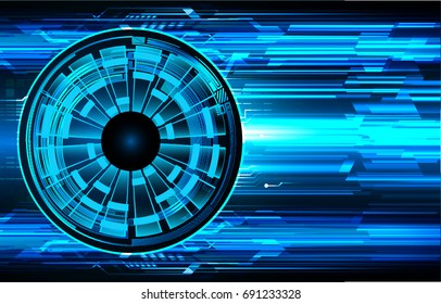 future technology, blue eye cyber security concept background, abstract hi speed digital internet.motion move blur. pixel. vector